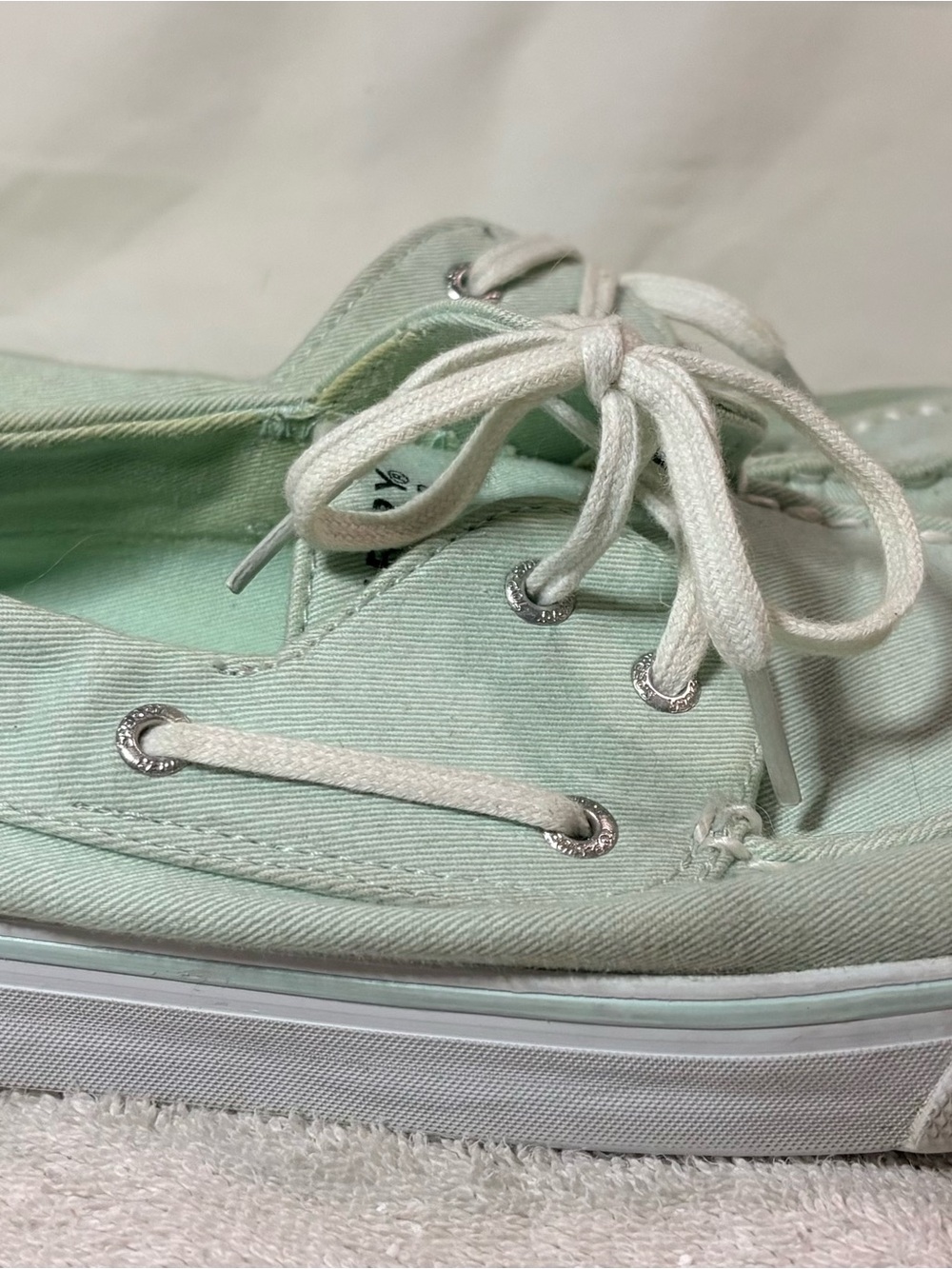 Women’s Light Mint Canvas Lace-Up Sperry